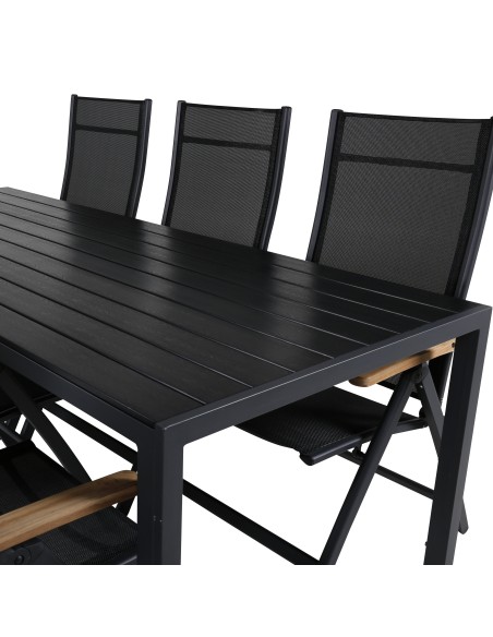 Matgrupp Break med Panama matstolar, 205 × 90 cm