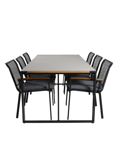 Matgrupp Texas med Dallas matstolar, 200 × 100 cm