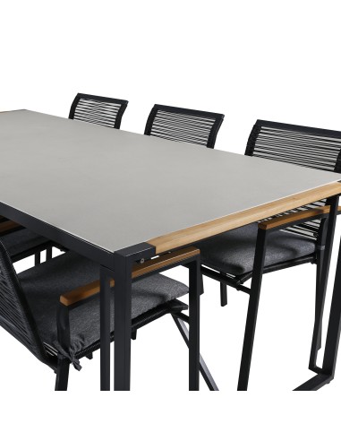 Matgrupp Texas med Dallas matstolar, 200 × 100 cm