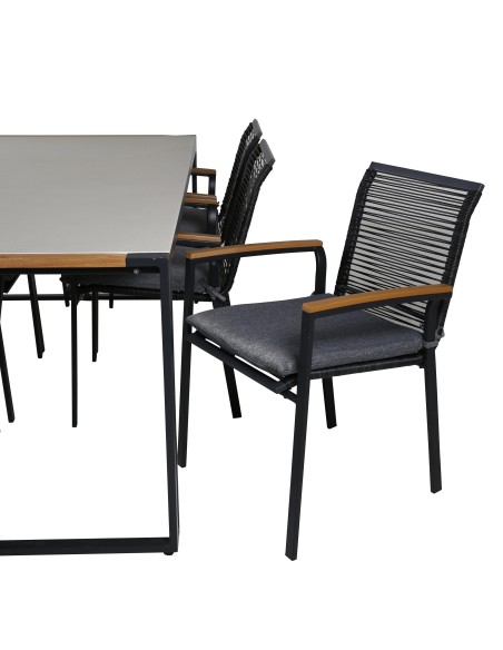Matgrupp Texas med Dallas matstolar, 200 × 100 cm