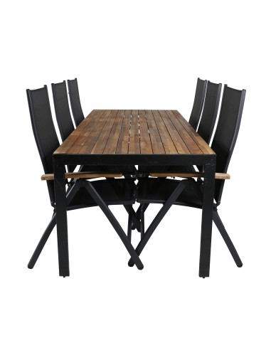 Matgrupp Bois med Panama matstolar, 205 × 90 cm