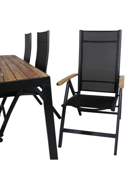 Matgrupp Bois med Panama matstolar, 205 × 90 cm