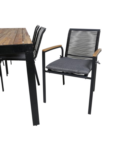 Matgrupp Bois med Dallas matstolar, 205 × 90 cm