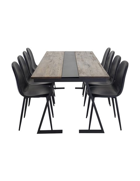Matgrupp Jakarta med Polar matstolar, 200 × 90 cm