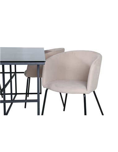 Matgrupp Leif med Berit matstolar, 200 × 90 cm