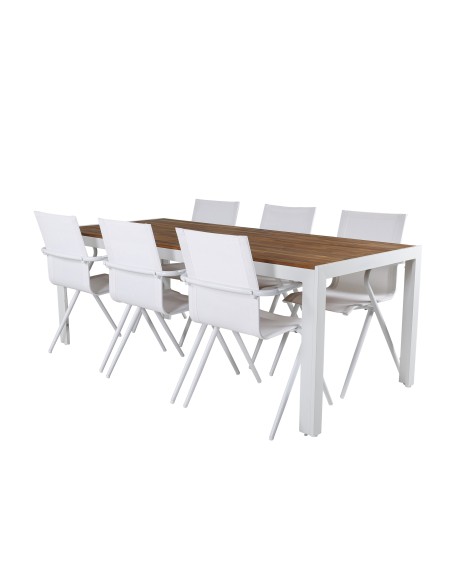 Matgrupp Bois med Alina matstolar, 205 × 90 cm