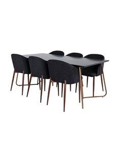 Matgrupp Petra med Arch matstolar, 190 × 90 cm