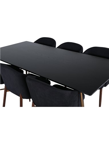 Matgrupp Petra med Arch matstolar, 190 × 90 cm