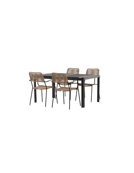 Matgrupp Togo med Lindos matstolar, 150 × 90 cm