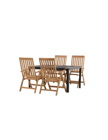 Matgrupp Togo med Kenya matstolar, 150 × 90 cm