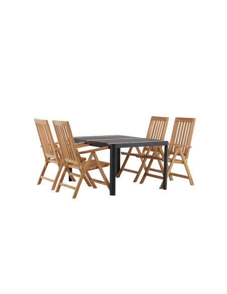 Matgrupp Togo med Kenya matstolar, 150 × 90 cm