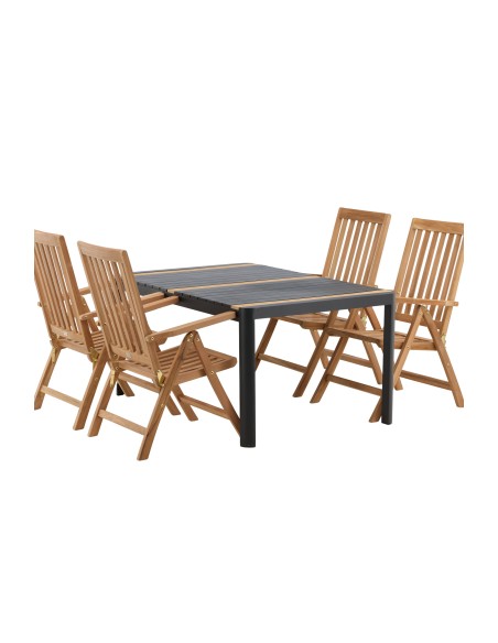 Matgrupp Togo med Kenya matstolar, 150 × 90 cm