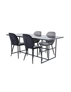 Matgrupp Leif med Emma matstolar, 200 × 90 cm
