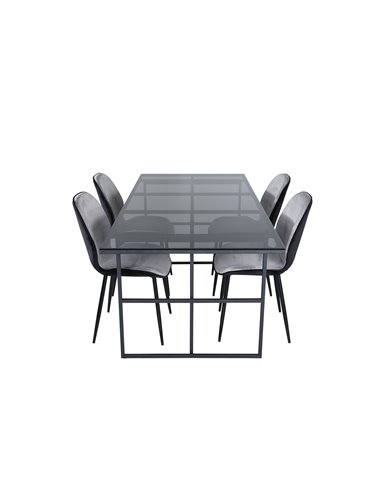 Matgrupp Leif med Emma matstolar, 200 × 90 cm