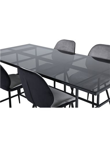 Matgrupp Leif med Emma matstolar, 200 × 90 cm