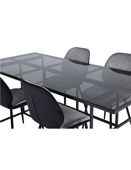 Matgrupp Leif med Emma matstolar, 200 × 90 cm