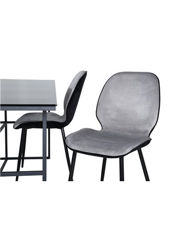 Matgrupp Leif med Emma matstolar, 200 × 90 cm