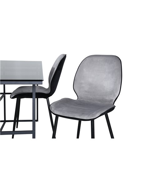 Matgrupp Leif med Emma matstolar, 200 × 90 cm