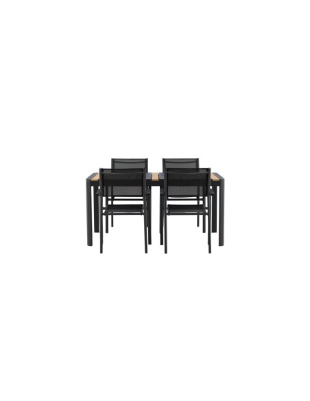 Matgrupp Togo med Santorini matstolar, 150 × 90 cm