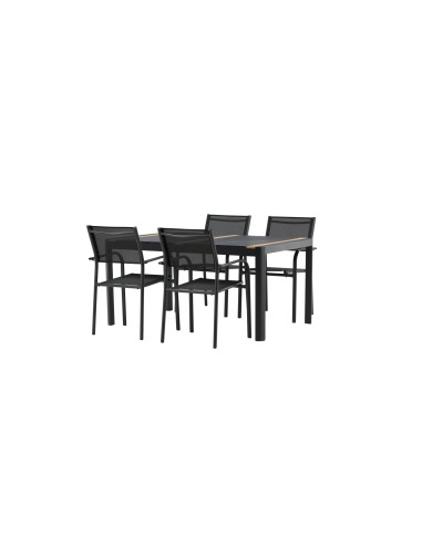 Matgrupp Togo med Santorini matstolar, 150 × 90 cm