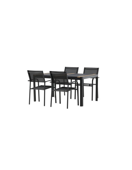Matgrupp Togo med Santorini matstolar, 150 × 90 cm