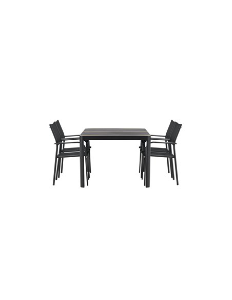 Matgrupp Togo med Santorini matstolar, 150 × 90 cm