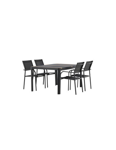 Matgrupp Togo med Santorini matstolar, 150 × 90 cm