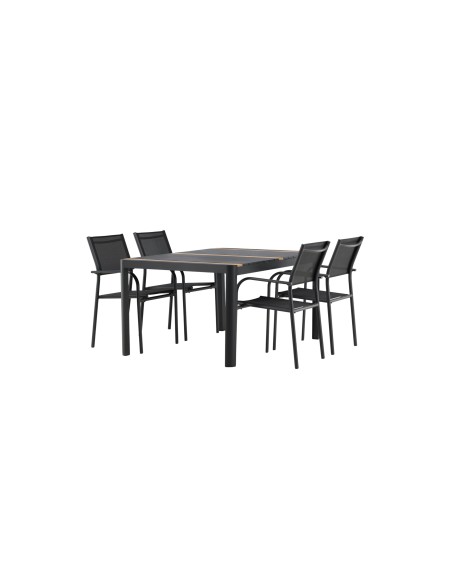 Matgrupp Togo med Santorini matstolar, 150 × 90 cm