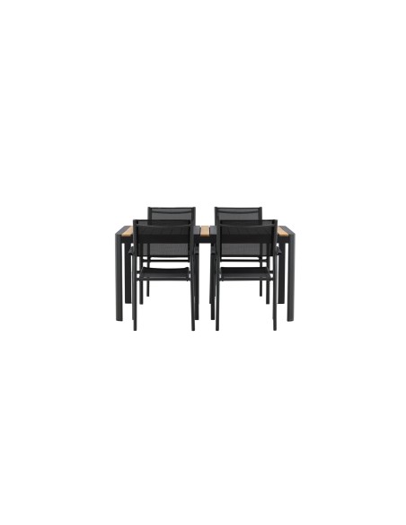 Matgrupp Togo med Santorini matstolar, 150 × 90 cm