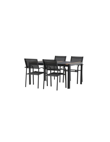 Matgrupp Togo med Santorini matstolar, 150 × 90 cm