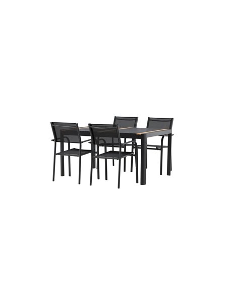 Matgrupp Togo med Santorini matstolar, 150 × 90 cm