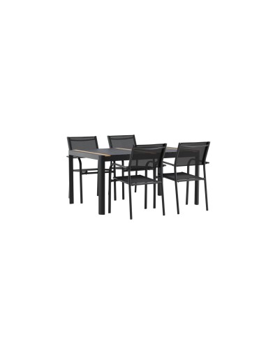 Matgrupp Togo med Santorini matstolar, 150 × 90 cm
