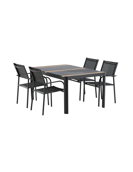 Matgrupp Togo med Santorini matstolar, 150 × 90 cm
