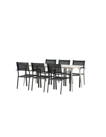 Matgrupp Lina med Copacabana matstolar, 200 × 90 cm