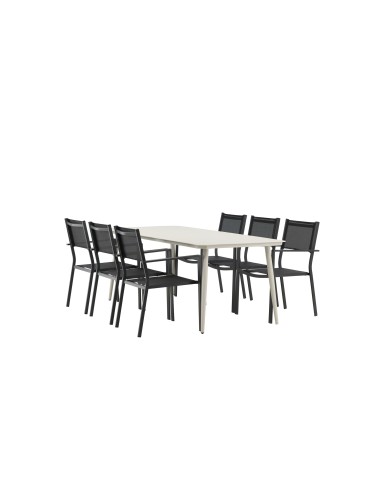 Matgrupp Lina med Copacabana matstolar, 200 × 90 cm