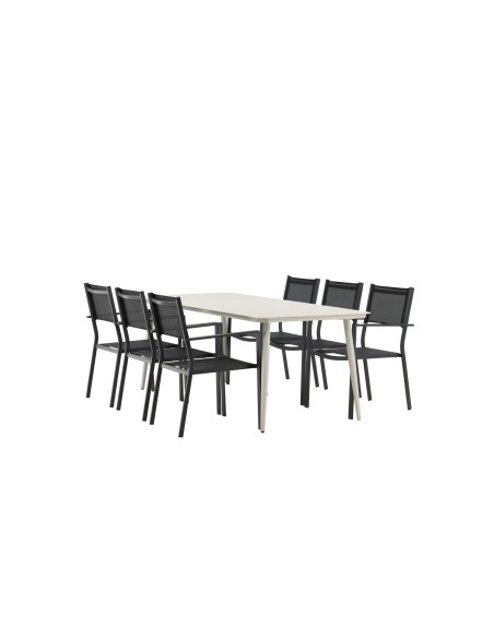 Matgrupp Lina med Copacabana matstolar, 200 × 90 cm