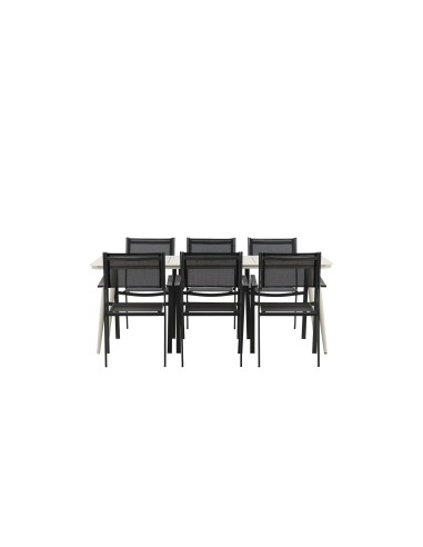 Matgrupp Lina med Copacabana matstolar, 200 × 90 cm