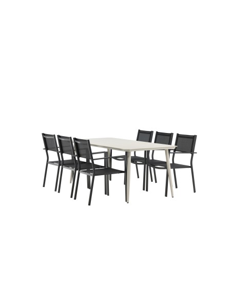 Matgrupp Lina med Copacabana matstolar, 200 × 90 cm