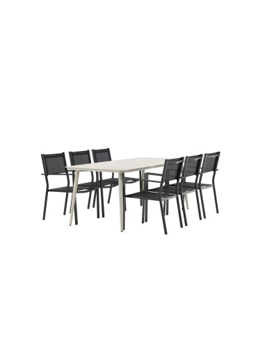 Matgrupp Lina med Copacabana matstolar, 200 × 90 cm