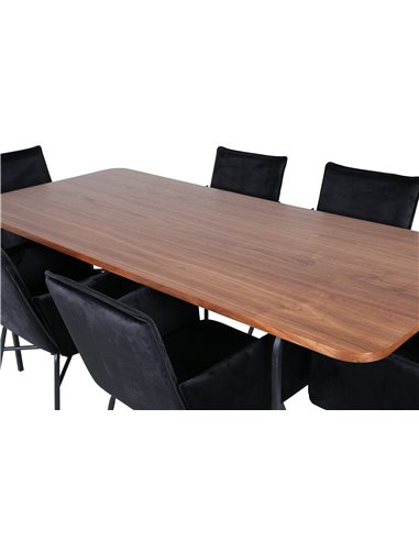 Matgrupp Uno med Petra matstolar, 200 × 90 cm