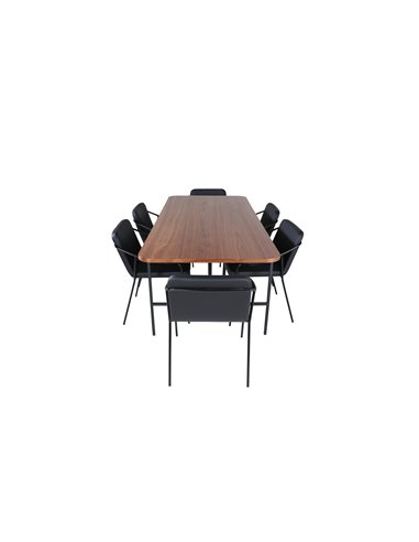 Matgrupp Uno med Tvist matstolar, 200 × 90 cm