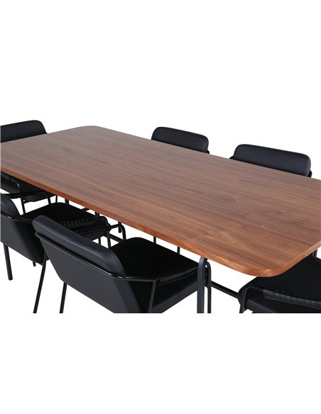 Matgrupp Uno med Tvist matstolar, 200 × 90 cm