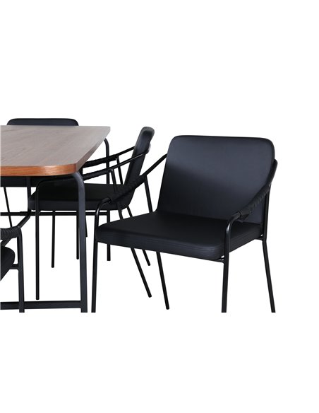 Matgrupp Uno med Tvist matstolar, 200 × 90 cm