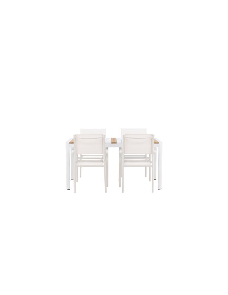 Matgrupp Togo med Santorini matstolar, 150 × 90 cm