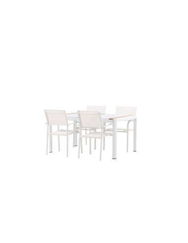 Matgrupp Togo med Santorini matstolar, 150 × 90 cm