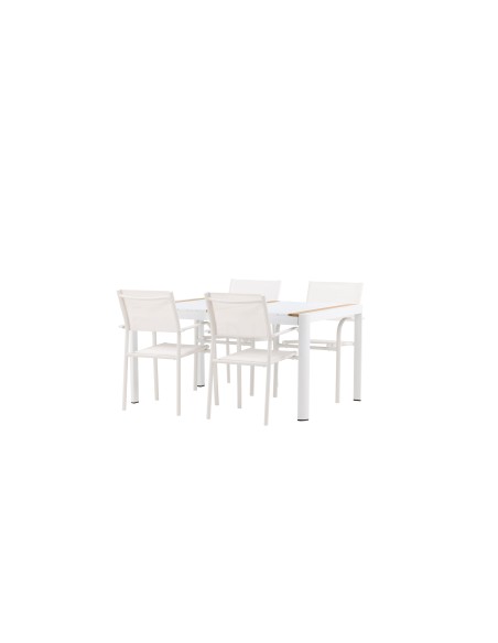 Matgrupp Togo med Santorini matstolar, 150 × 90 cm