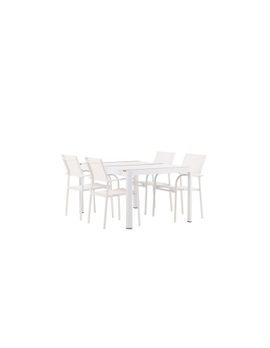 Matgrupp Togo med Santorini matstolar, 150 × 90 cm