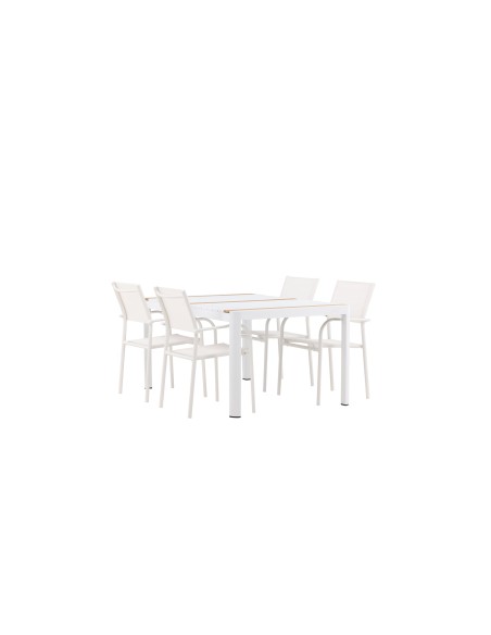 Matgrupp Togo med Santorini matstolar, 150 × 90 cm