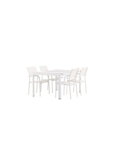 Matgrupp Togo med Santorini matstolar, 150 × 90 cm