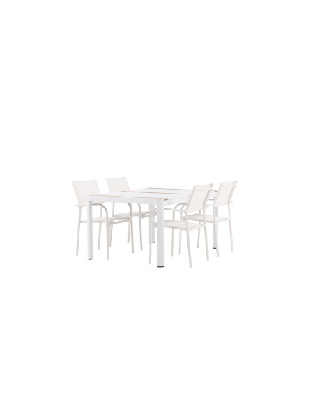 Matgrupp Togo med Santorini matstolar, 150 × 90 cm